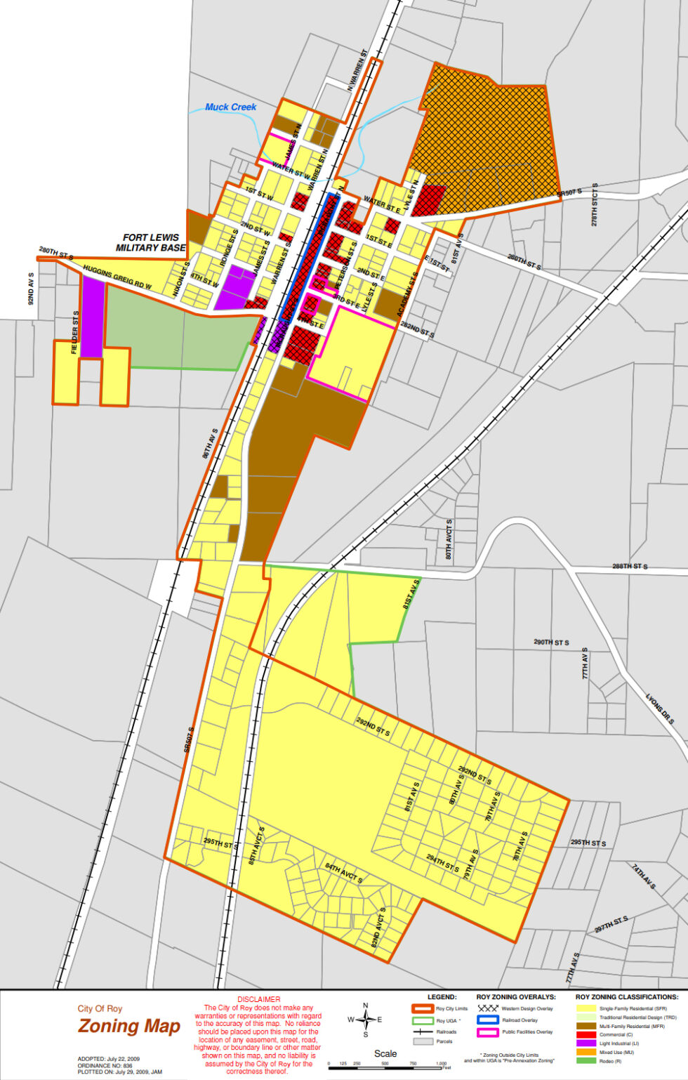 City Map City of Roy, Washington